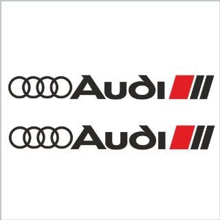 2pcs Audi Sport Logo Stripes A4 A5 A6 A8 S4 S6 S8 R8 Skirts Decal Sticker M1 10"x1 1/4" Black 