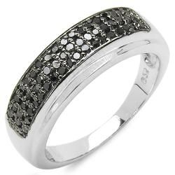 Malaika Sterling Silver 1/3ct TDW Black Diamond Fashion Ring Malaika Diamond Rings