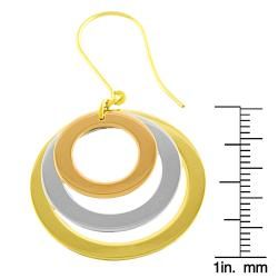 Fremada 14k Tri color Gold Graduated Open Disc Dangle Earrings Fremada Gold Earrings
