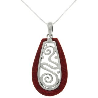 CGC Silver Created Sponge Coral Swirl Necklace Carolina Glamour Collection Fashion Necklaces