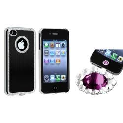 Black Bling Case/ Purple Diamond Sticker for Apple iPhone 4/ 4S BasAcc Cases & Holders