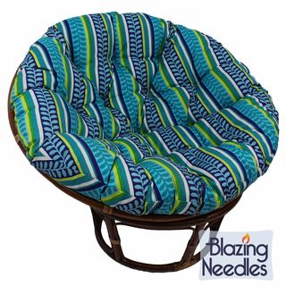 Blazing Needles Floral/ Stripe 44 inch Indoor/ Outdoor Papasan Cushion Outdoor Cushions & Pillows