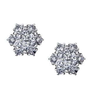 Sterling Silver Cubic Zirconia Snowflake Earrings Cubic Zirconia Earrings