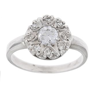 Platinum 3/4ct TDW Diamond Estate Antique Engagement Ring (G H, VS1 VS2) Estate and Vintage Rings