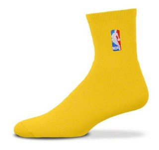 NBA Logoman Quarter Length Sock   Gold   Gold Large  Sports Fan Socks  Sports & Outdoors