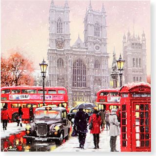 THE GREAT BRITISH CARD COMPANY   London Buses and Taxi Christmas cards pack of 12