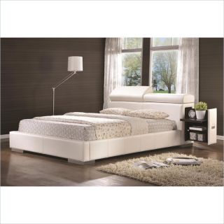 Coaster Maxine Leather Upholstered King Bed in White   300379KE