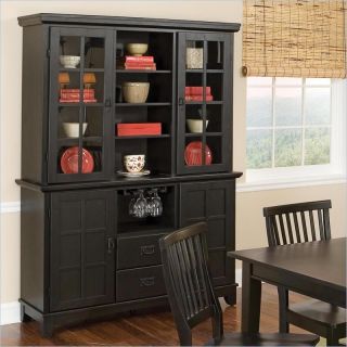 Home Styles Arts & Crafts Dining Buffet with Hutch in Ebony   5181 697