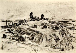 1945 Rotogravure Eugene Speicher Realism Art Snake Hill Kingston NY Landscape   Original Rotogravure   Prints