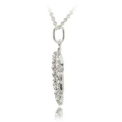 Icz Stonez Sterling Silver Cubic Zirconia Leaf Necklace ICZ Stonez Cubic Zirconia Necklaces