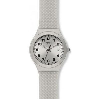 Swatch Men's Irony YGS4032 Silver Silicone Swiss Quartz Watch with Silver Dial Swatch Men's Swatch Watches
