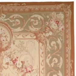 Hand knotted French Aubusson Weave Ivory Taupe Wool Rug (14' x 20') Safavieh Oversized Rugs