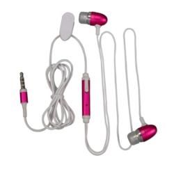 Hot Pink Universal 3.5mm In ear Stereo Headset with ON/ OFF Microphone BasAcc Hands free Devices