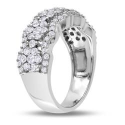 Miadora 14k White Gold 1 1/5ct TDW Diamond Flower Ring (H I, SI1 SI2) Miadora One of a Kind Rings