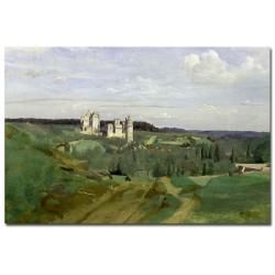 Jean Baptiste Corot 'View of Chateau de Pierrefonds 1840' Canvas Art Canvas