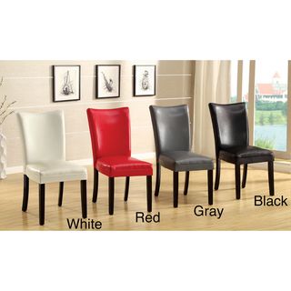 Furniture of America Davao Parson Leatherette 2 piece Dining Chairs Set Furniture of America Dining Chairs