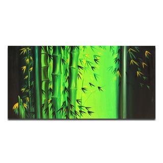 'Abstract Bamboo' Hand Painted Art DESIGN ART Canvas