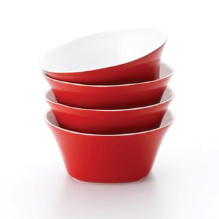 Rachael Ray Round & Square 4 Pack Cereal Bowls 6 inch, Red Rachael Ray Bowls