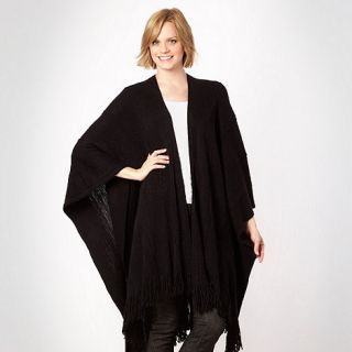 The Collection Black long knitted wrap