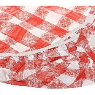 Kwik Cover 2496 RW 24'' X 96'' Kwik Cover  Red Gingham Fitted Table Cover (4 Bags of 25)