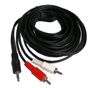 Importer520 Nickel Plated 12 feet 3.5mm to RCA Auxiliary Cable Cord for iPod/ Electronics