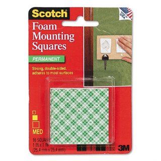 Scotch Products   Scotch   Precut Foam Mounting 1 Squares, Double Sided, Permanent 16 Squares/Pack   Sold As 1 Pack   Faster, safer, more versatile than screws and nails.   Double sided, high density foam tape has a long lasting adhesive for secure bonding