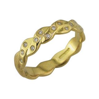 Clarity Ladies 3.5mm,9ct yellow gold,0.08ct diamond set wedding ring