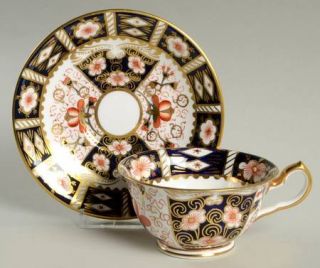 Royal Crown Derby Traditional Imari Footed Cup & Saucer Set, Fine China Dinnerwa