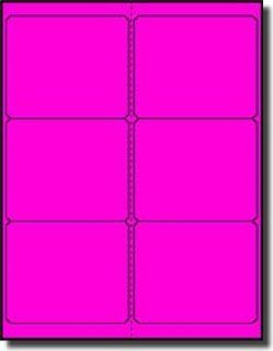 600 Label Outfitters® 4" x 3 1/3" Fluorescent Neon Pink or Magenta Labels, 100 Sheets (Same size as Avery 5164)  Printer Labels 