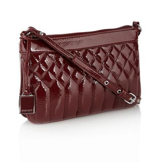 Nine west Burgundy quilted patent cross body bag