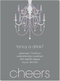 Noteworthy Collections Formal Party Invitations Holiday Chandelier Silver Invitation   Pack of 20 Health & Personal Care