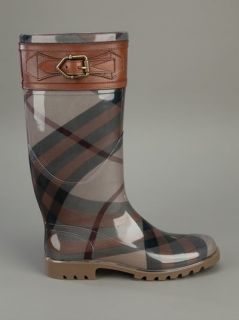 Burberry London Belted Check Rain Boot