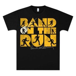 Paul McCartney Band On The Run Lightweight Black T Shirt (Medium) Clothing