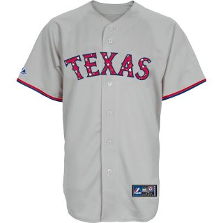MAJESTIC ATHLETIC Mens Texas Rangers July 4th Stars And Stripes Replica Road