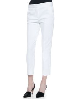 Womens Cropped Skinny Pants, White   Reed Krakoff   White (6)