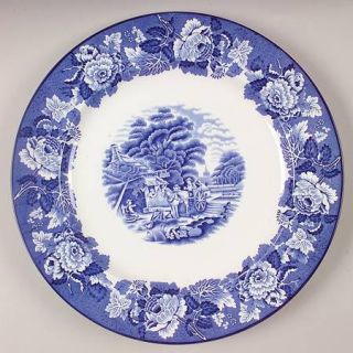 Enoch Wood & Sons English Scenery Blue (Blue Backs,Smooth) 12 Chop Plate/Round