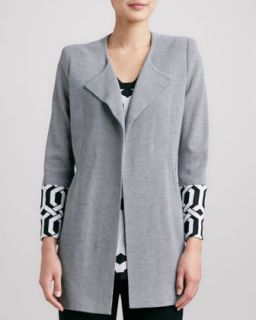 Womens Elsa Trellis Cuff Coat   Misook   Black multi (MEDIUM (10/12))
