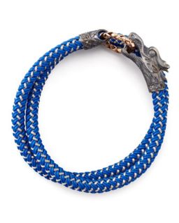 Mens Naga Nylon Cord Wrap Bracelet, Blue   John Hardy   Blue