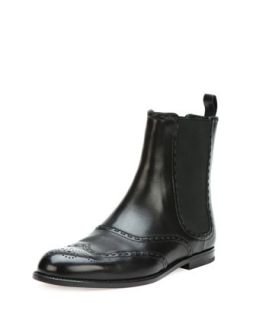 Spectator Leather Ankle Boot, Black   Bottega Veneta   Black (41.0B/11.0B)