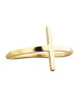 Gold Sideways Cross Ring   Dogeared   Gold (8)