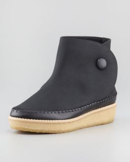 Side Button Moccasin Ankle Boot, Black   Stella McCartney   Brown (41.0B/11.0B)