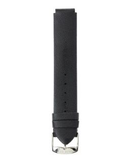 Pearlized Leather Strap, 18mm, Black