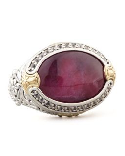 Oval Silver & 18k Gold Ruby/Quartz Doublet Ring   KONSTANTINO   Silver/Gold (7)