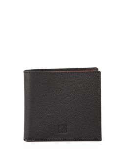 Mens Textured Bicolor Leather Wallet, Black   Loewe   Black