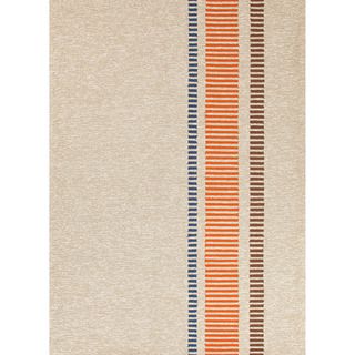 Hand hooked Indoor/ Outdoor Stripe Pattern Brown Rug (76 X 96)