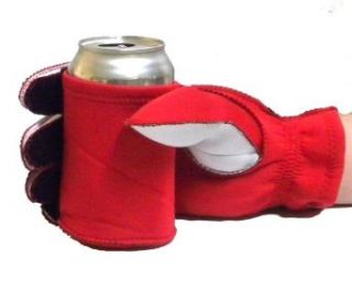 Neoprene Built In Beer Koozie Glove NFL/SEC Team Colors (Right Hand, Red/White) Clothing