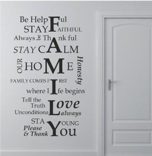 39.4" X 23.6" Family I Love YOU Favorite Wall Saying Decal Sticker DIY Art Room Decor Mural Vinyl Home House Rules   Childrens Wall Decor