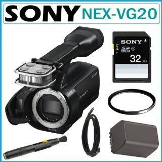 Sony NEX VG20 Interchangeable Lens HD Handycam Camcorder BODY + Sony 32GB Sec Digital Cameras  Camera & Photo