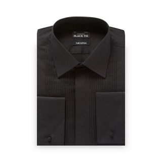 Black Tie Black pleated regular fit dress shirt