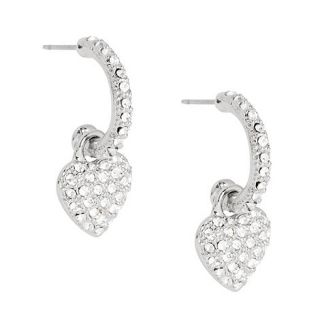 Jon Richard Pave crystal puffed heart drop earring